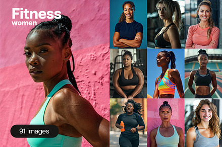 91 Fitness women, a Sports & Recreation Photo by Handmadefont