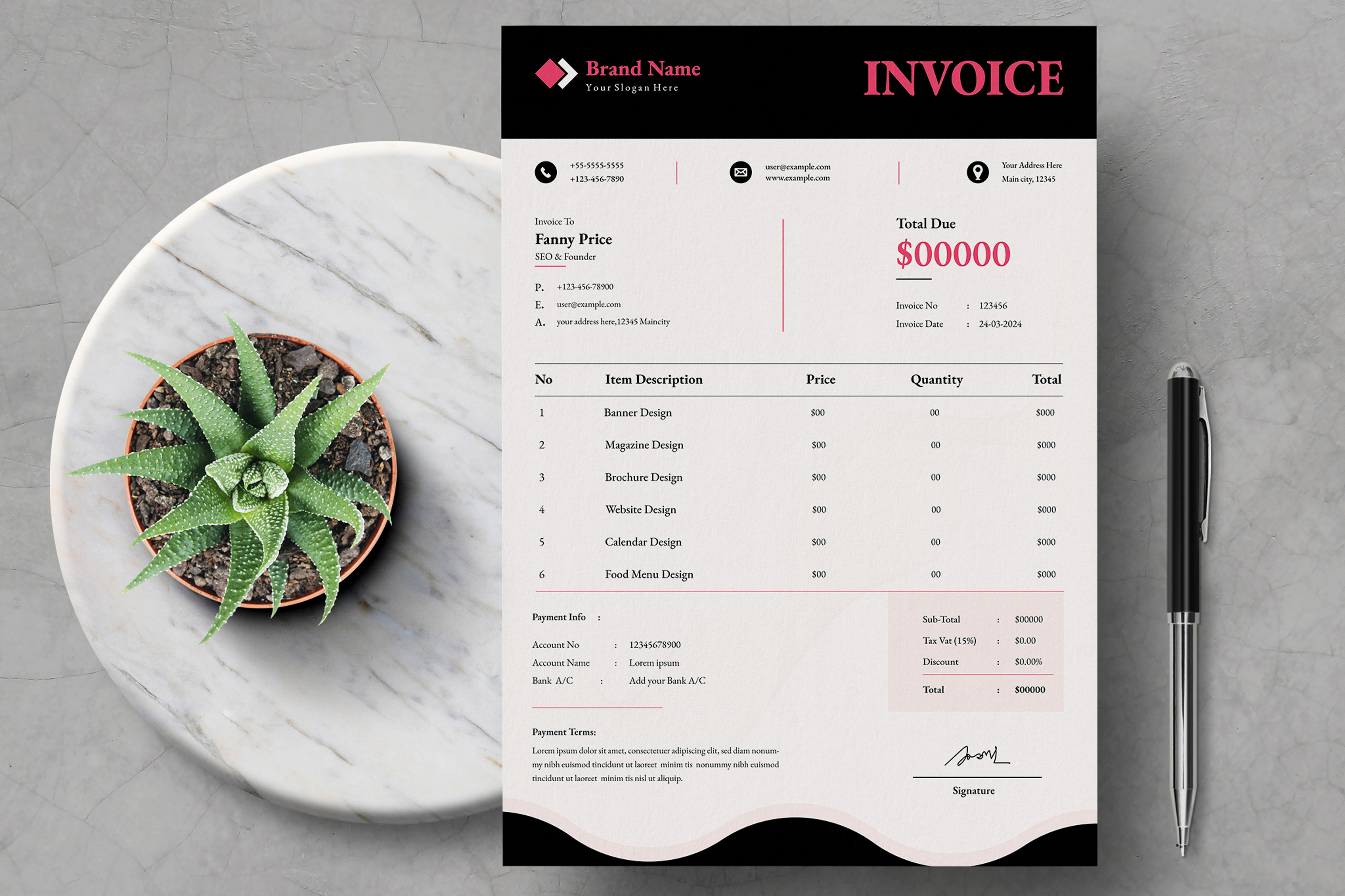 Creative Invoice by Mightydesign | Creative Market