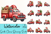 Santa Claus Driving Truck Clipart, an Illustration by CrexoraLab (Thumbnail 1 of 5)