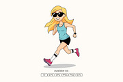 Young Woman Jogging Illustration, a Healthcare Illustration by Partikusi Design (Thumbnail 1 of 3)