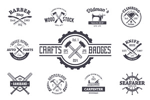 Crafts Emblems Vector Set