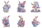 Rabbit Watercolor Clipart, a Seasonal Illustration by CreationArt (Thumbnail 2 of 5)