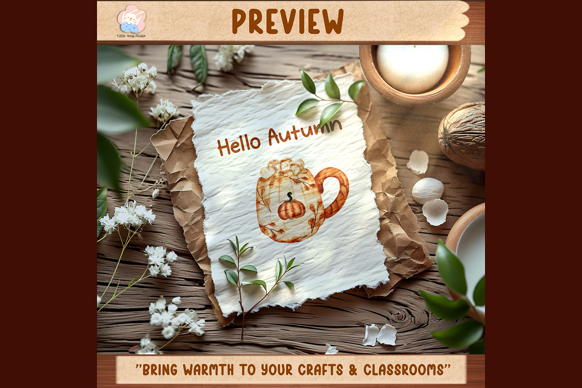 Autumn Coffee Mug Clipart & Sticker, a Seasonal Illustration by Annyillustration (Photo 4 of 4)