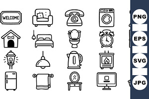 Classic Home Icon Clipart Set, an Illustration by designvectx