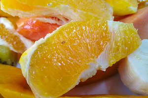 Fruit salad with citrus and melon, a Food & Drink Photo by DanFLCreativo