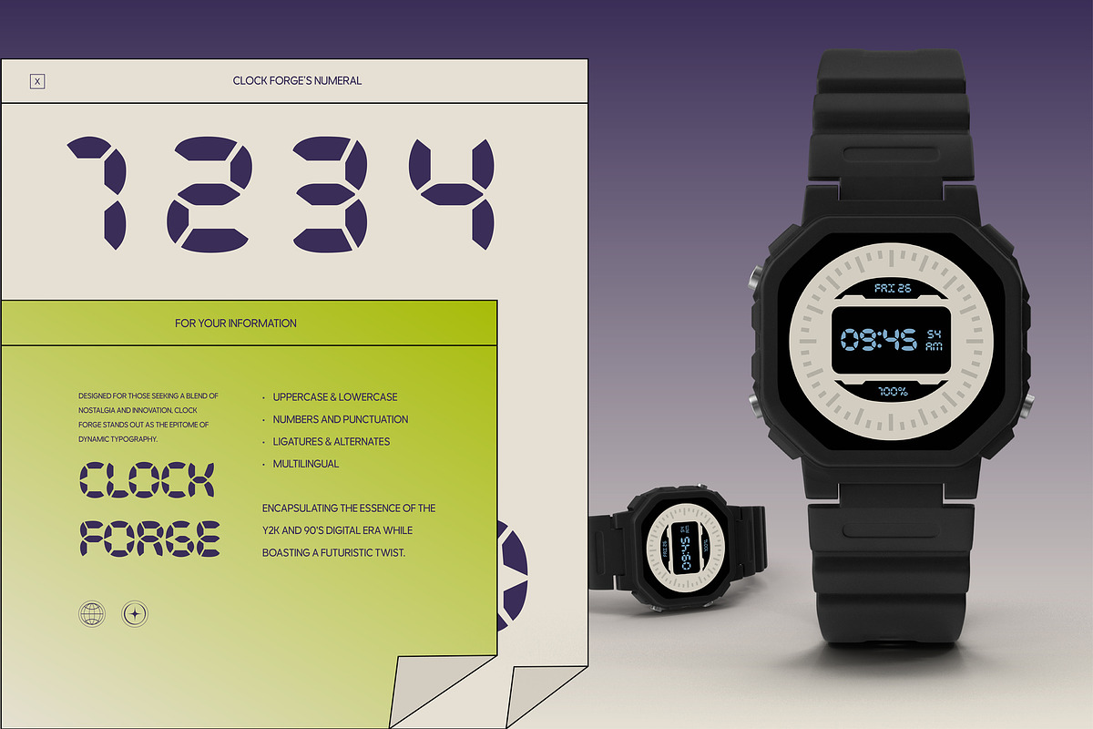 Clock Forge - Speed Meter Font, a Sans Serif Font by Casloop Studio (Photo 8 of 9)