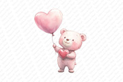 Pink Cute Blush Teddy Bear png, an Illustration by Watercolor design (Thumbnail 5 of 11)