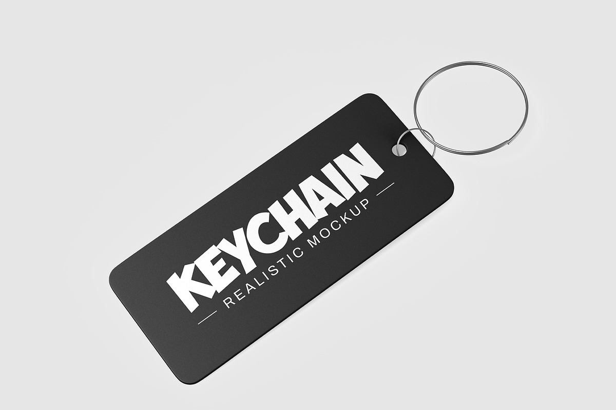 Rectangle Metal Keychain Mockup