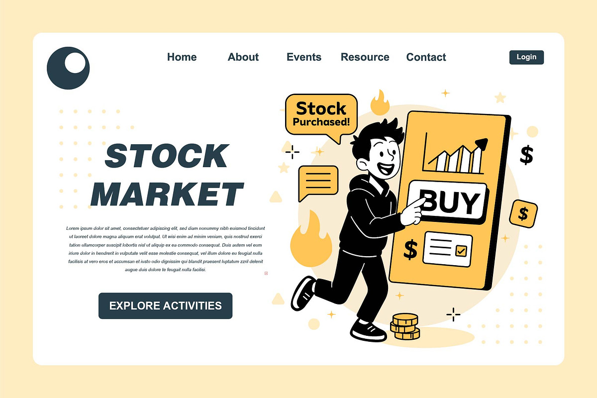 Stock Market Flat Vector, an Illustration by frog.ground (Photo 3 of 3)