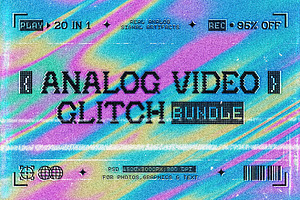 20-in-1 VHS Glitch Effects Bundle