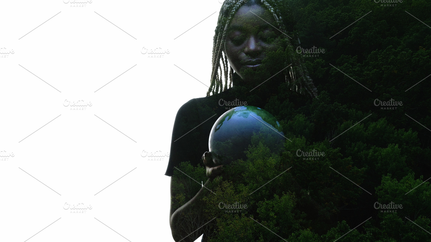 Planet love nature conservation green woman earth, a Person Photo by Photo Drive Studio