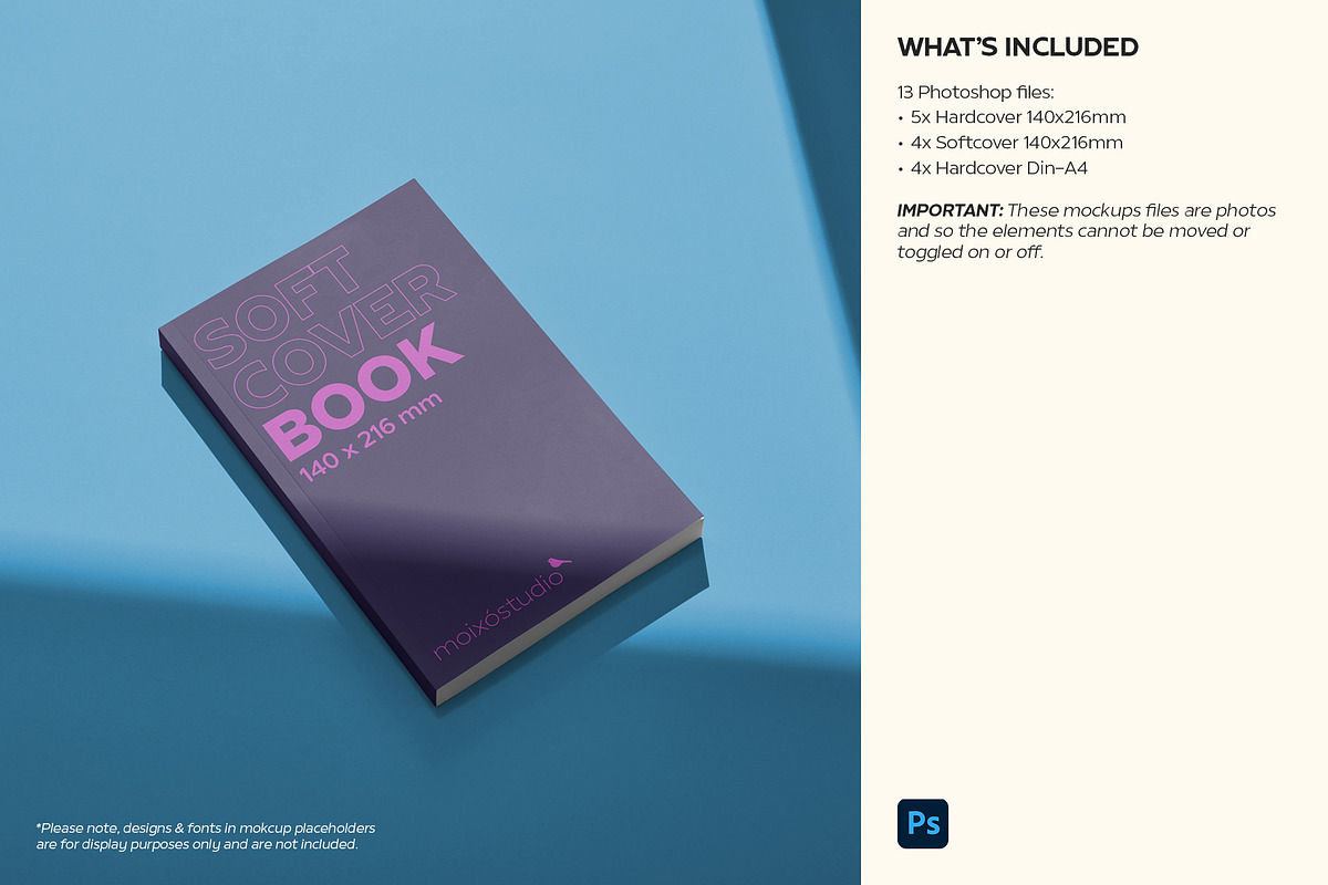 Book Mockup Set, a Print Template by Moixo studio (Photo 2 of 7)