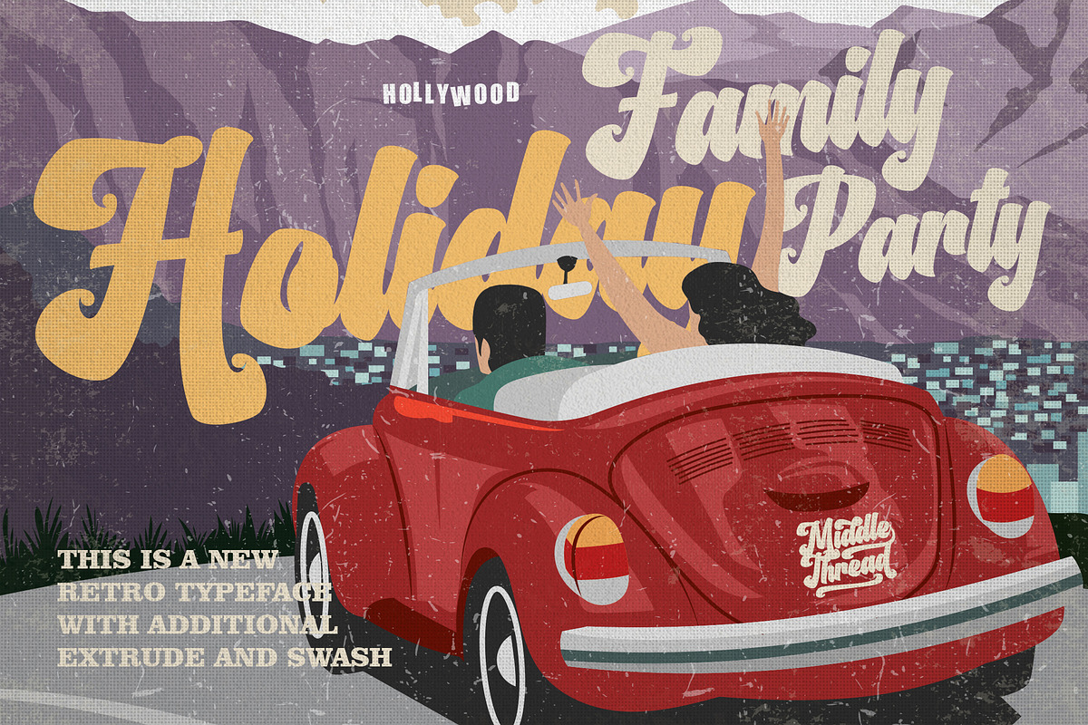 Middle Thread - Retro Font, a Script Font by Maculinc Type (Photo 8 of 11)