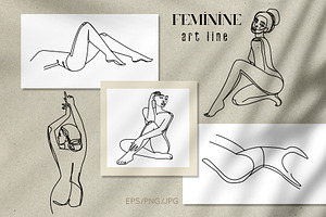 Female Figures Abstract Line Art