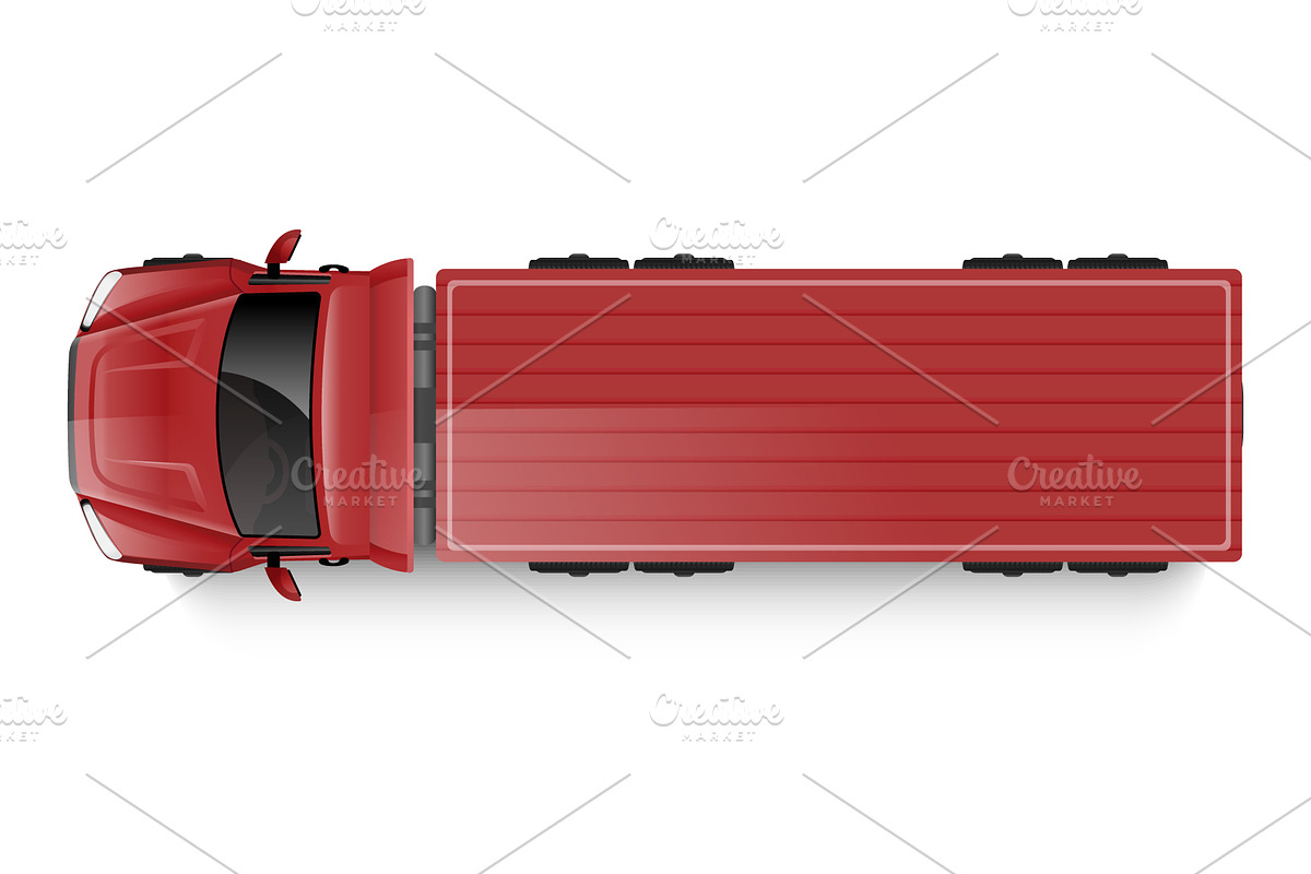 Top view set of trucks and vans, a Transportation Illustration by Yayasya (Photo 2 of 4)