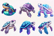 Beautiful Sea Turtles PNG Bundle, an Illustration by CreationArt (Thumbnail 5 of 5)