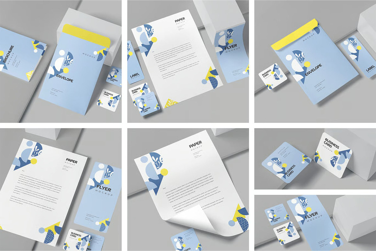 Stationery Branding Mockups, an Advertising Mockup by megostudi0 (Photo 1 of 9)