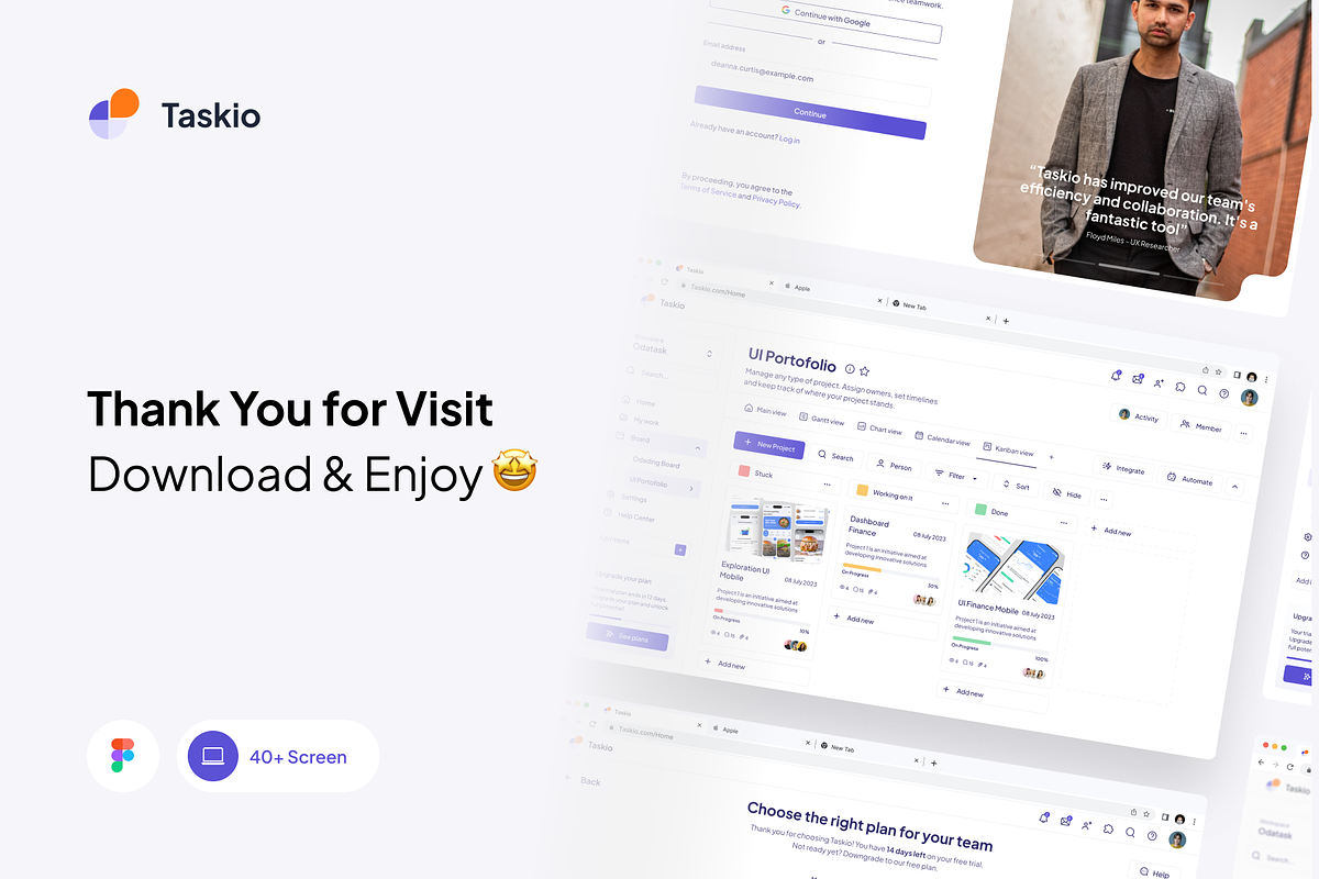 Taskio - Task Management UI KIT, an UI Kit Template by cansaasstudio (Photo 6 of 6)