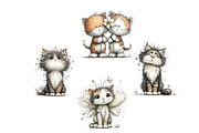 Spring Cat Whimsical Clipart Bundle, an Illustration by Dream Creation (Thumbnail 5 of 6)