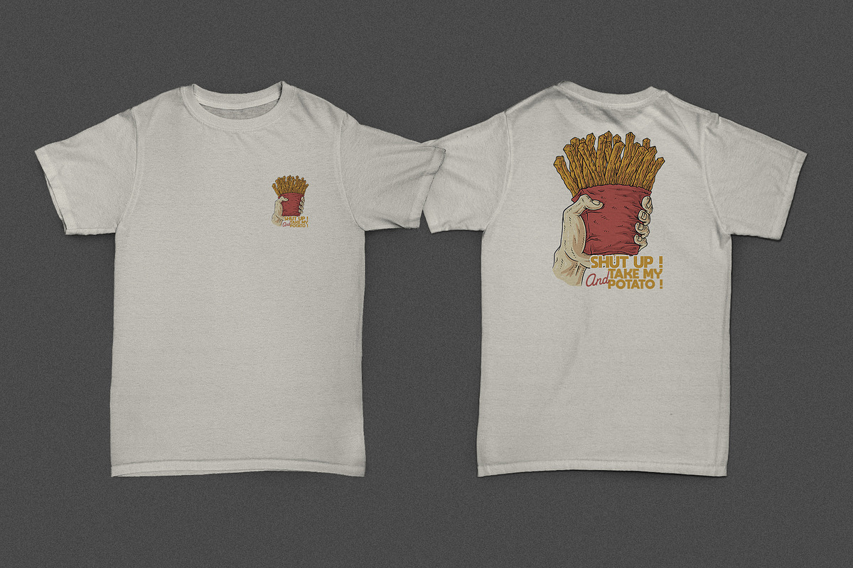 retro hand holding french fries, a Branding & Logo Template by Judsart (Photo 2 of 3)