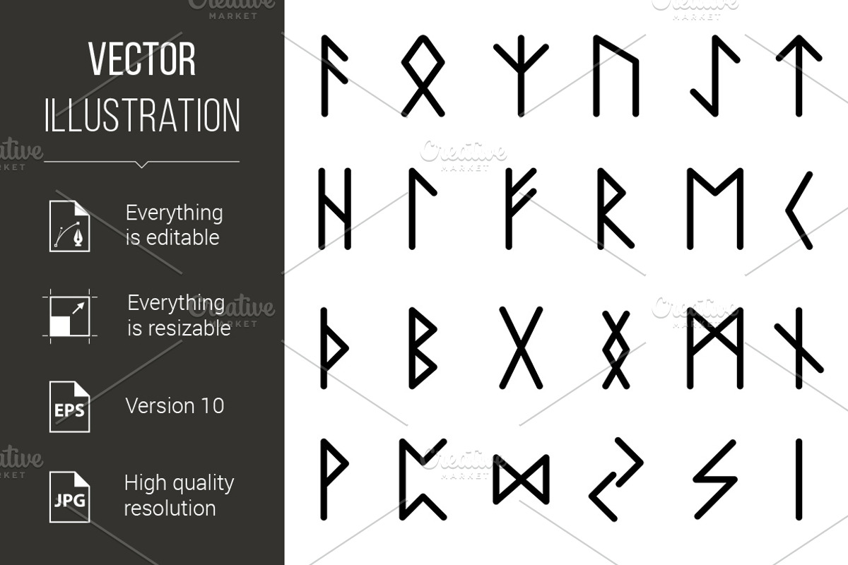 Runes, a Background Graphic by DvargShop