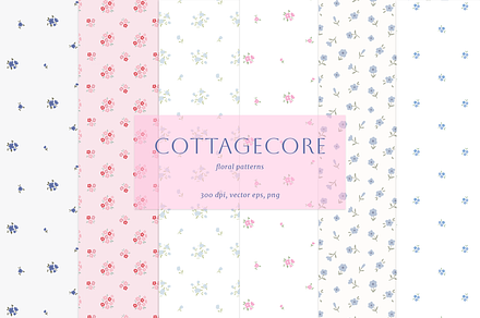 Cottagecore floral patterns pack, an Illustration by nathalieclaire