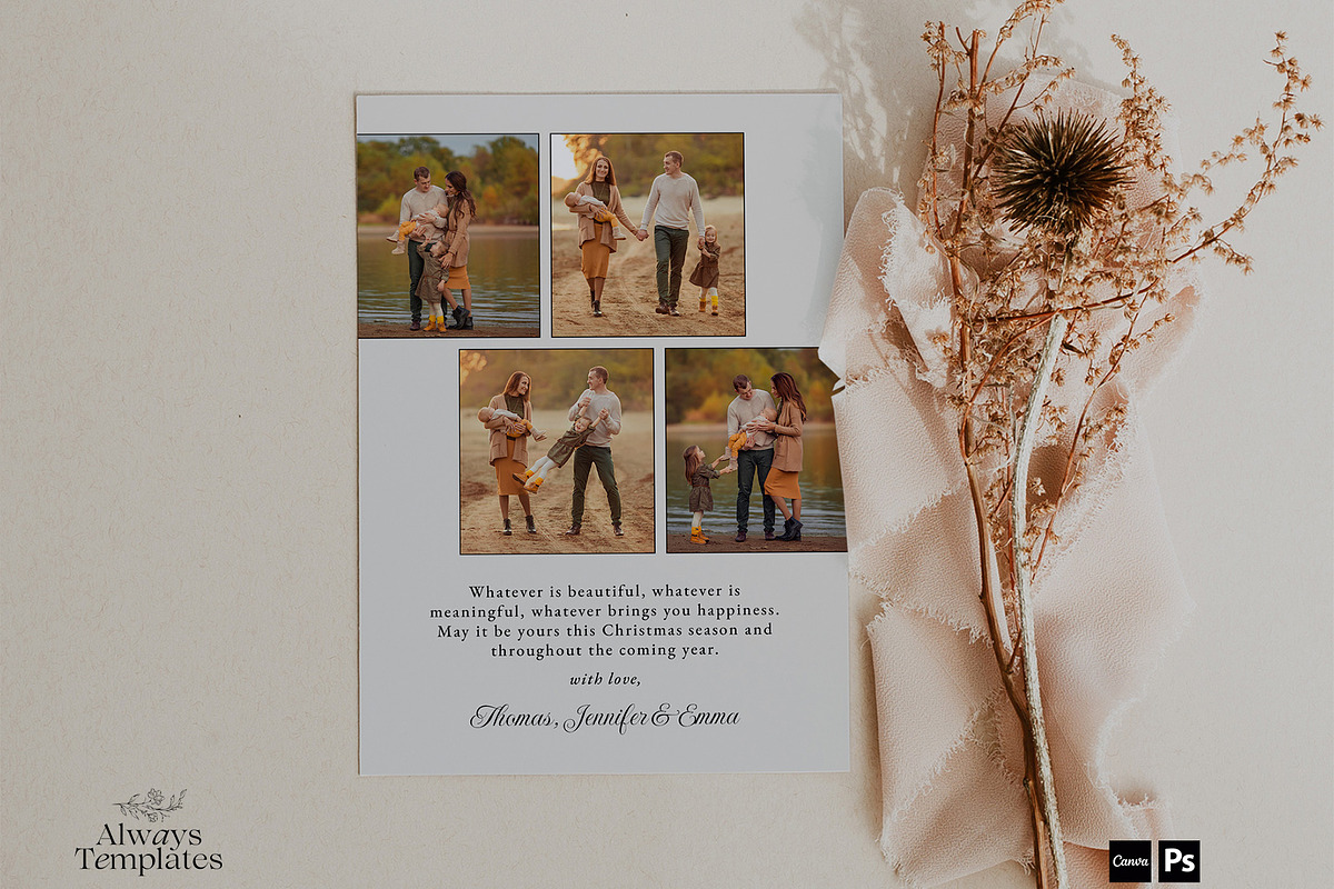 Christmas Card Template CC207, a Card Template by Always Templates (Photo 3 of 3)