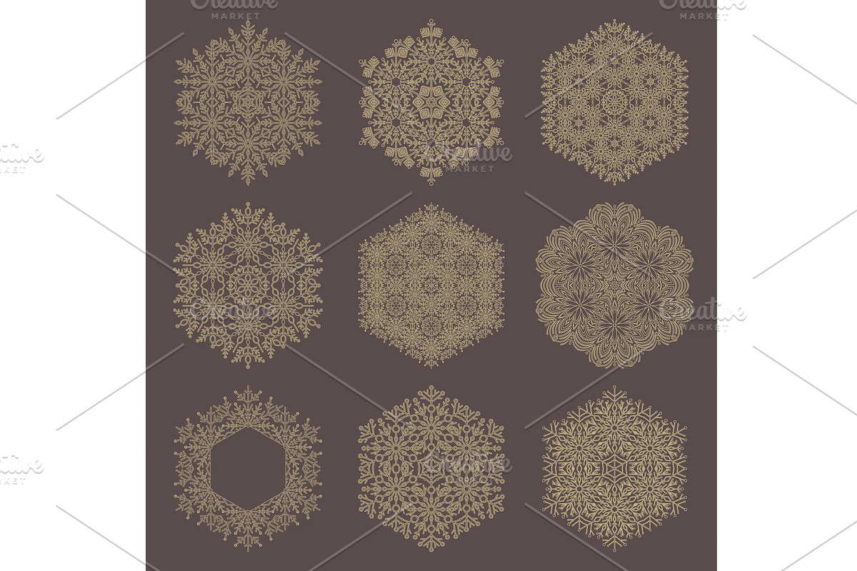 Set of Round Snowflakes With Winter, an Object Illustration by FineArtStudio (Photo 1 of 3)