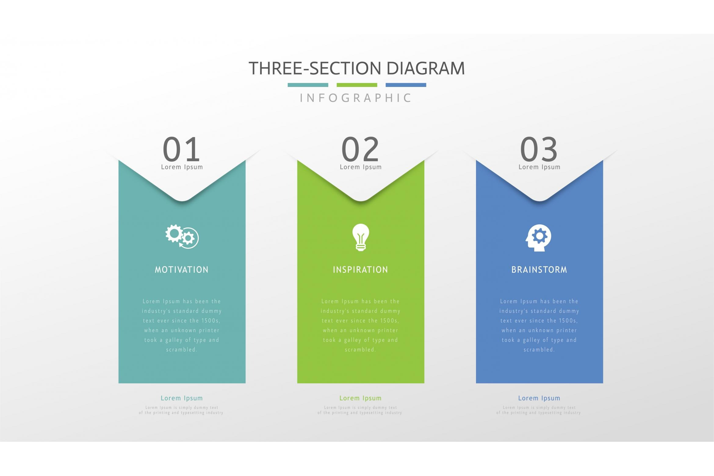 Three section diagram infographics, a Presentation Template by TotallypicRF