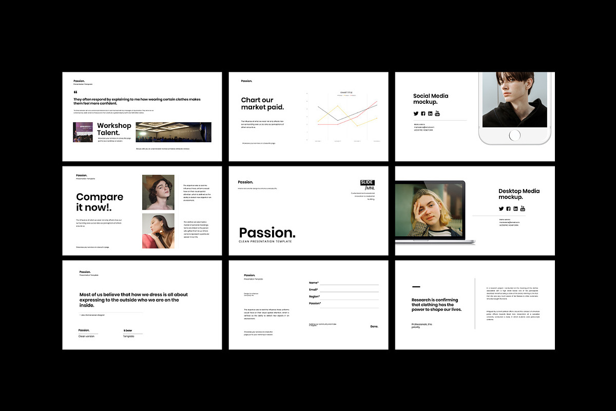Passion - Minimal powerpoint, a Presentation Template by Dirtytemp Studio (Photo 5 of 11)