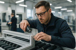 Caucasian male engineer using a, an Industrial Photo by Sergey Kotenev