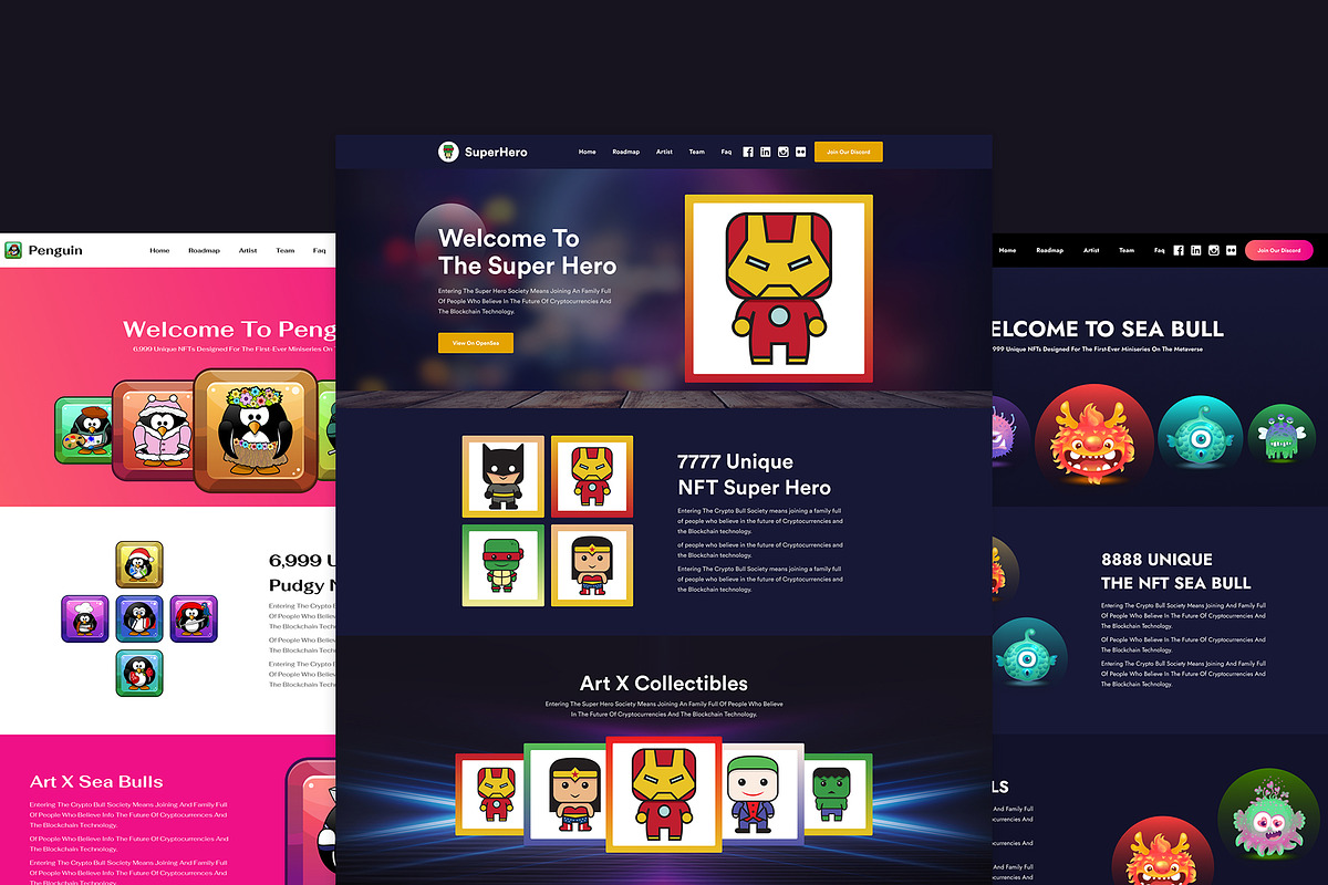 NFT Landing Page HTML Template, a Landing Page Template by CodexCoder Themes (Photo 1 of 4)