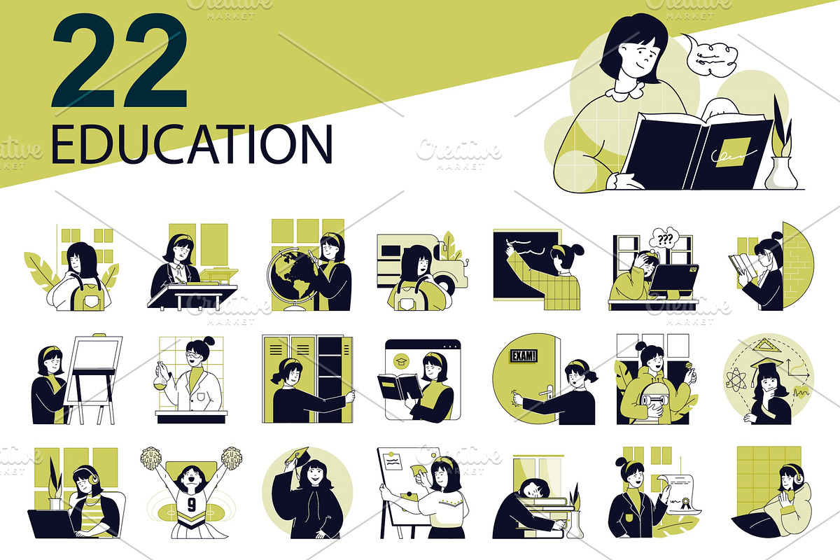 Education Web Illustrations, a Templates & Theme by alexdndz