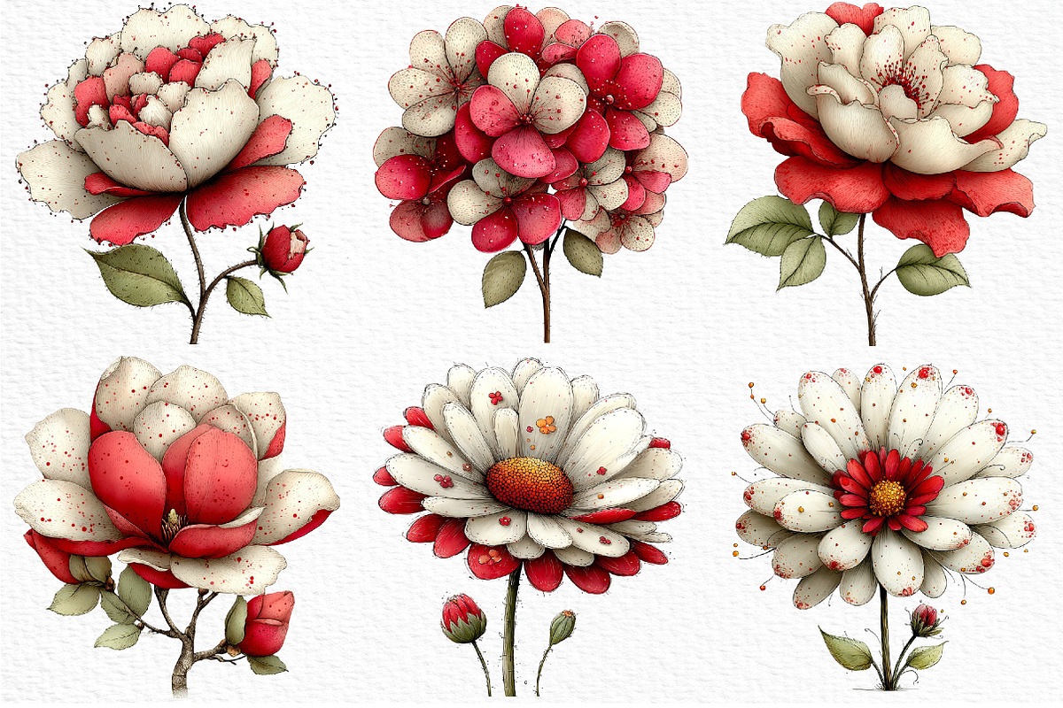 Whimsical Spring Flower Clipart, an Illustration by Craft Nest (Photo 5 of 11)
