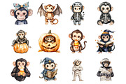 Halloween Monkey Clipart, an Illustration by Design Market (Thumbnail 3 of 3)