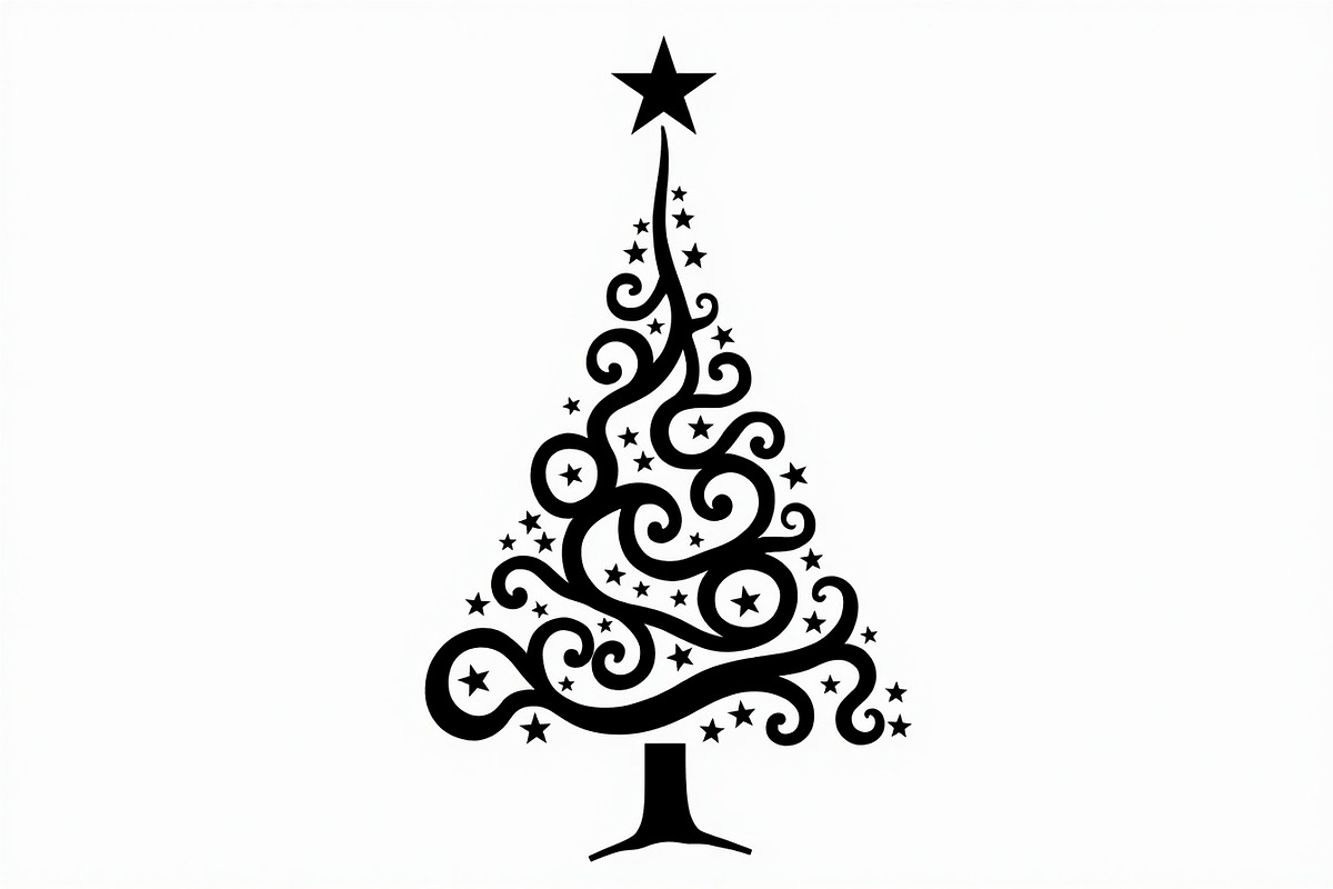 Festive Swirl Xmas Tree Bundle, an Illustration by yasushie (Photo 20 of 21)