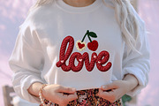 Faux Yarn LOVE Cherry Valentine PNG, an Illustration by designcity5 (Thumbnail 1 of 8)