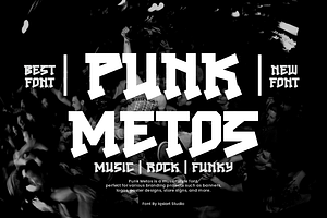Punk Metos - Music Font, a Slab Serif Font by Iqsiart Studio