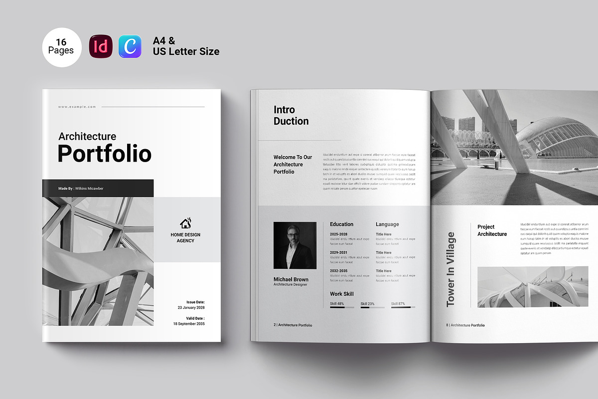 Architecture Portfolio Template, a Brochure Template by Spark_Creative (Photo 1 of 12)