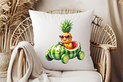 Summer Pineapple Car Clipart, an Illustration by DreamCafeArt (Thumbnail 6 of 7)