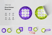 Glued Sticker Mockups, a Mockup by artimasa (Thumbnail 1 of 5)