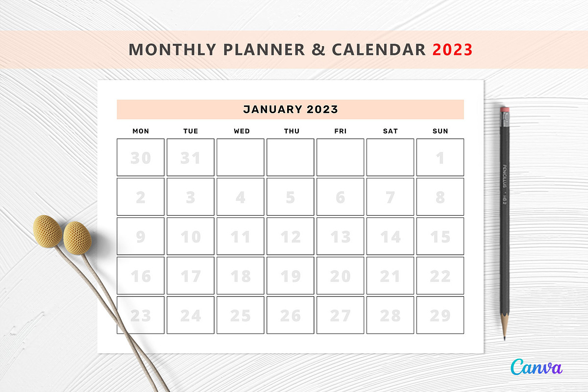 Monthly Planner/Calendar Templates, a Stationery Template by Design Zone (Photo 1 of 3)