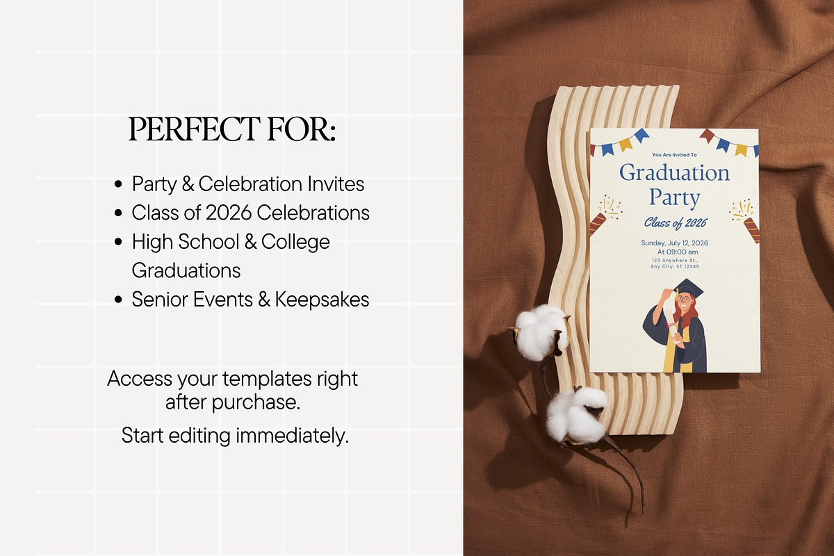 Graduation Party Invitations, an Invitation Template by Anna Design Studio (Photo 6 of 7)