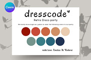 Disco Retro party dresscode card, a Card Template by EvaTemplates (Thumbnail 1 of 5)