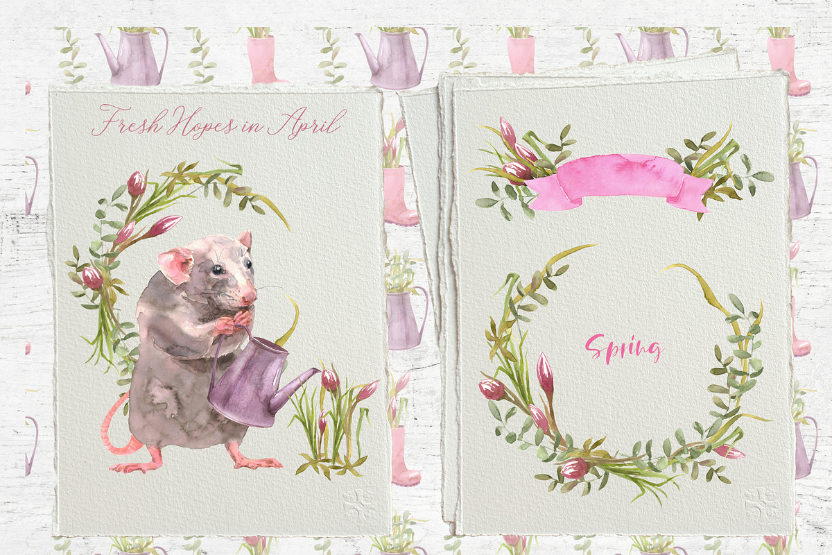 Mini Rats Watercolor Collection, an Illustration by Cat In Colour (Photo 3 of 10)