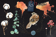 Birds and  Cotton Watercolor Set, an Illustration by WBS Design (Thumbnail 5 of 9)
