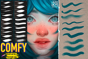 Comfy brush set for Procreate app