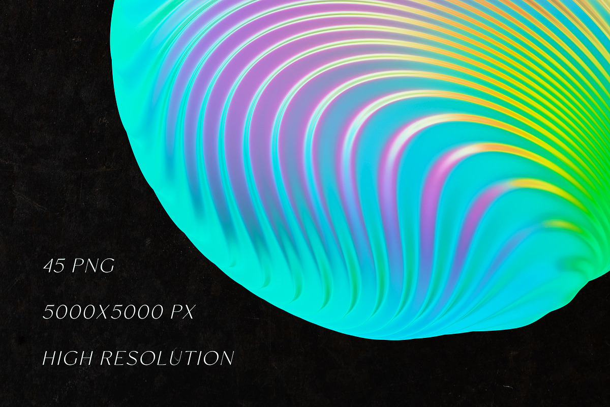 Holo Geometry Abstract 3D PNG Shapes, an Object Graphic by stasylionet (Photo 2 of 11)