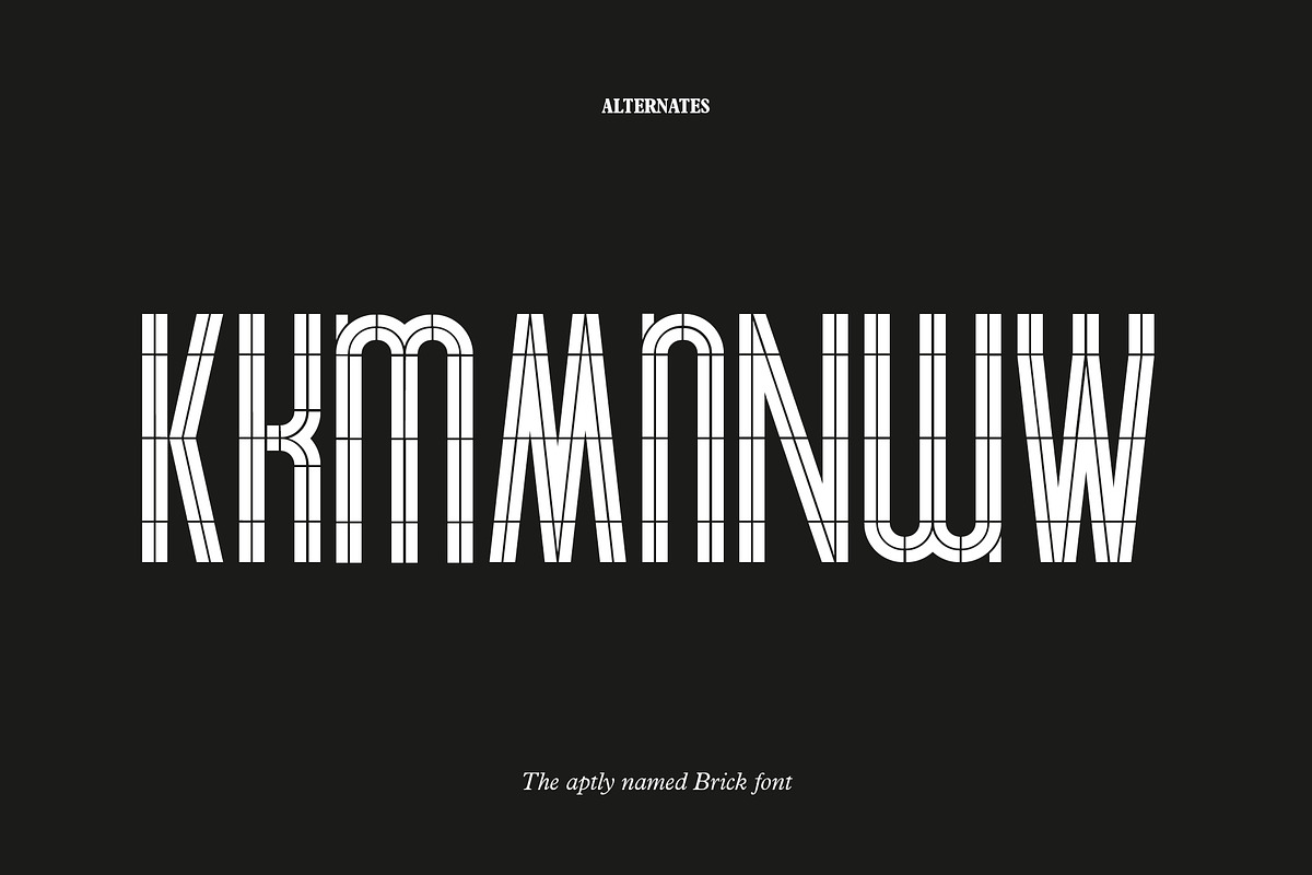 BRICK - A geometric stencil typeface, a Sans Serif Font by Studio Bayley (Photo 6 of 7)