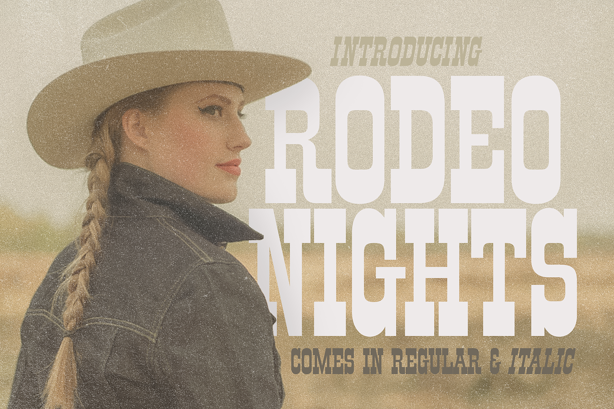 Rodeo Nights - Western Font, a Slab Serif Font by Horlleys (Photo 1 of 7)